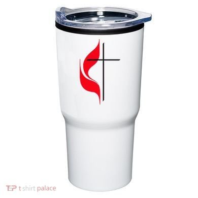 Methodist Flag Christian Cross And Flame Tumbler