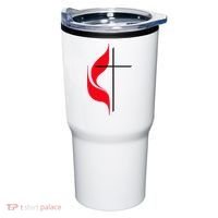 Methodist Flag Christian Cross And Flame Tumbler thumb 0