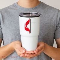 Methodist Flag Christian Cross And Flame Tumbler thumb 2