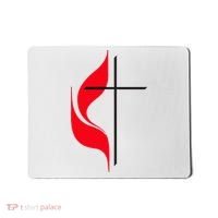 Methodist Flag Christian Cross And Flame Mousepad thumb 0