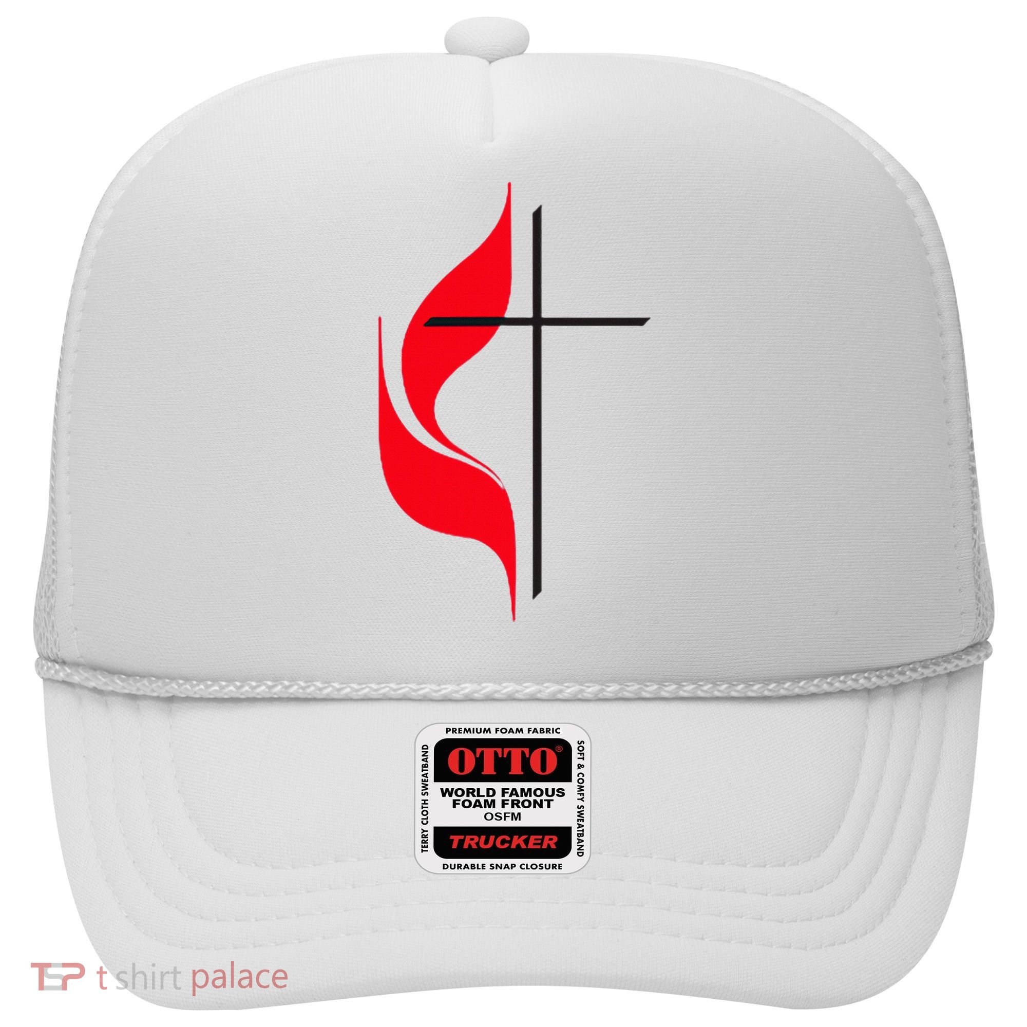 Methodist Flag Christian Cross And Flame Hat