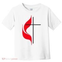 Methodist Flag Christian Cross And Flame Toddler T-Shirt thumb 0