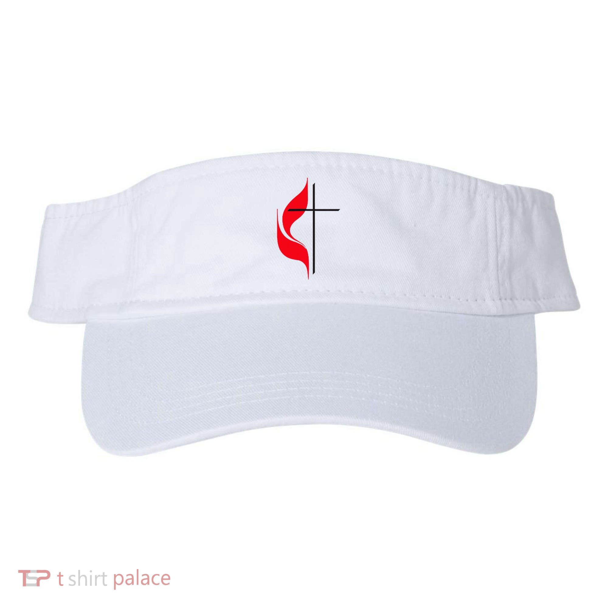 Methodist Flag Christian Cross And Flame Visor