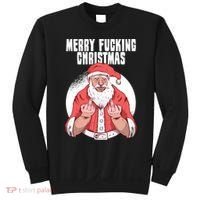 Merry Fucking Christmas Santa Claus Middle Finger Sweatshirt thumb 0