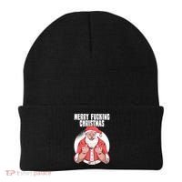 Merry Fucking Christmas Santa Claus Middle Finger Beanie thumb 0