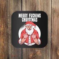 Merry Fucking Christmas Santa Claus Middle Finger Coaster thumb 0