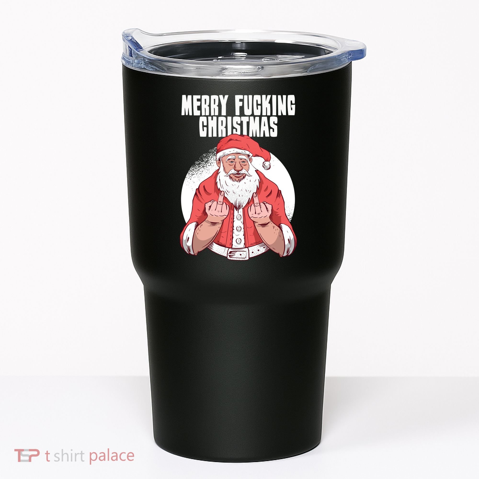 Merry Fucking Christmas Santa Claus Middle Finger Tumbler