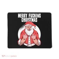 Merry Fucking Christmas Santa Claus Middle Finger Mousepad thumb 0
