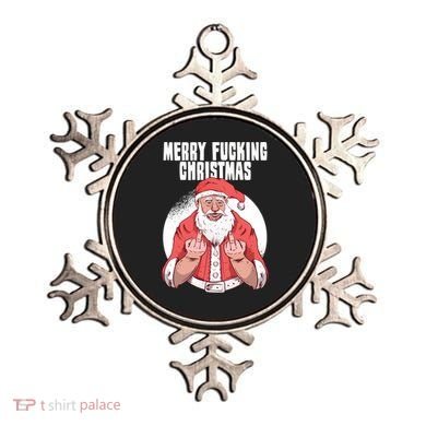 Merry Fucking Christmas Santa Claus Middle Finger Ornament