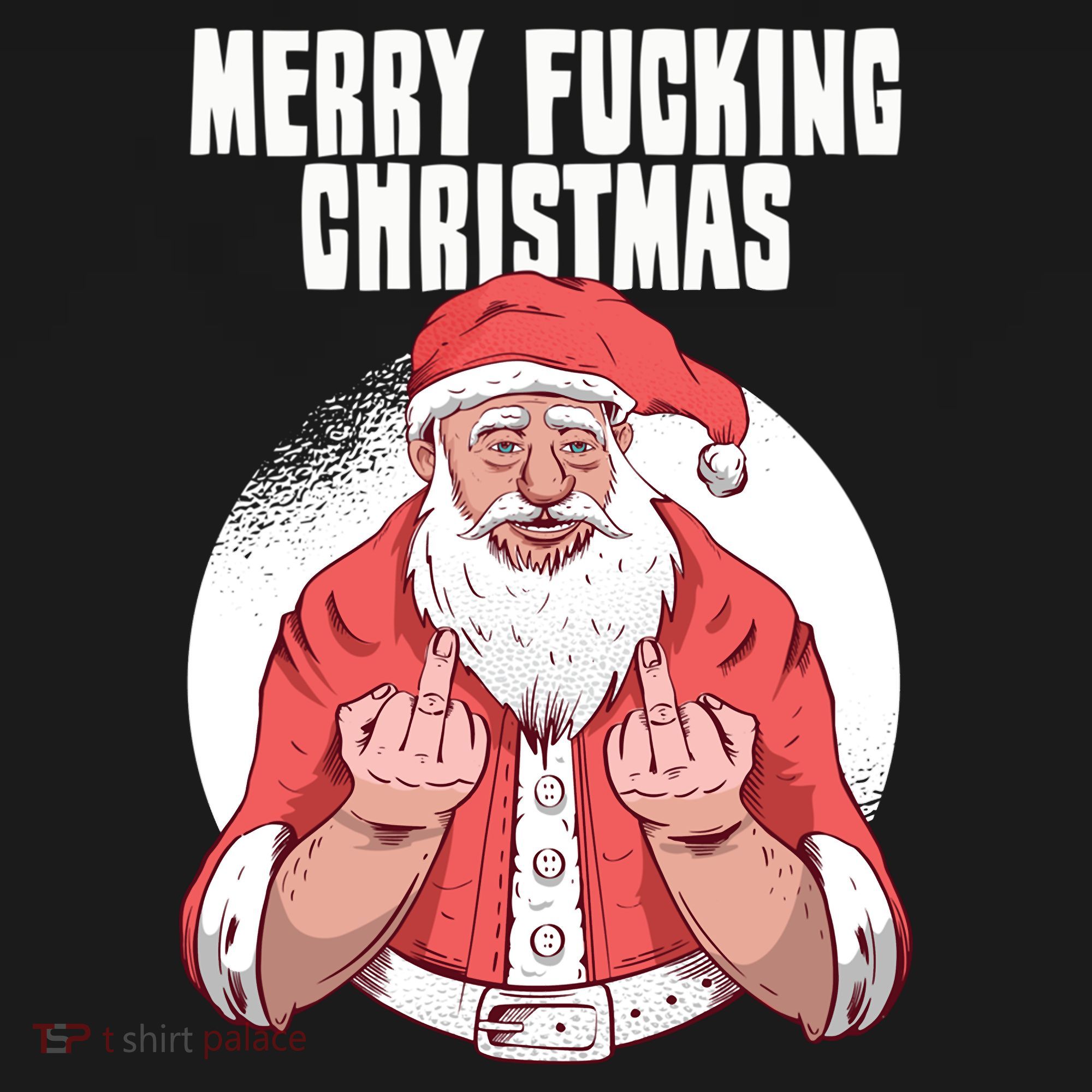 Merry Fucking Christmas Santa Claus Middle Finger Tank Top