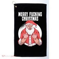 Merry Fucking Christmas Santa Claus Middle Finger Golf Towel thumb 0