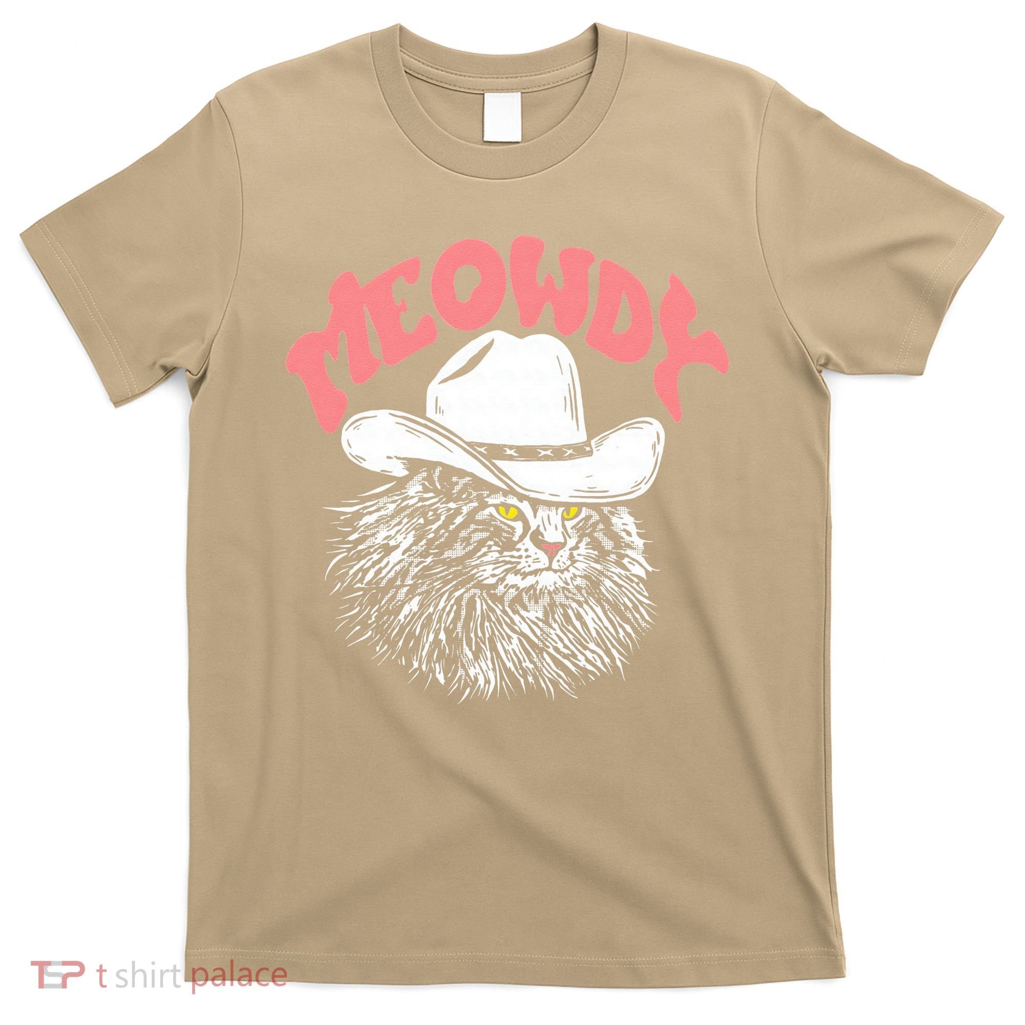Meowdy! Funny Country Music Cat Cowboy Hat Vintage Funny T-Shirt