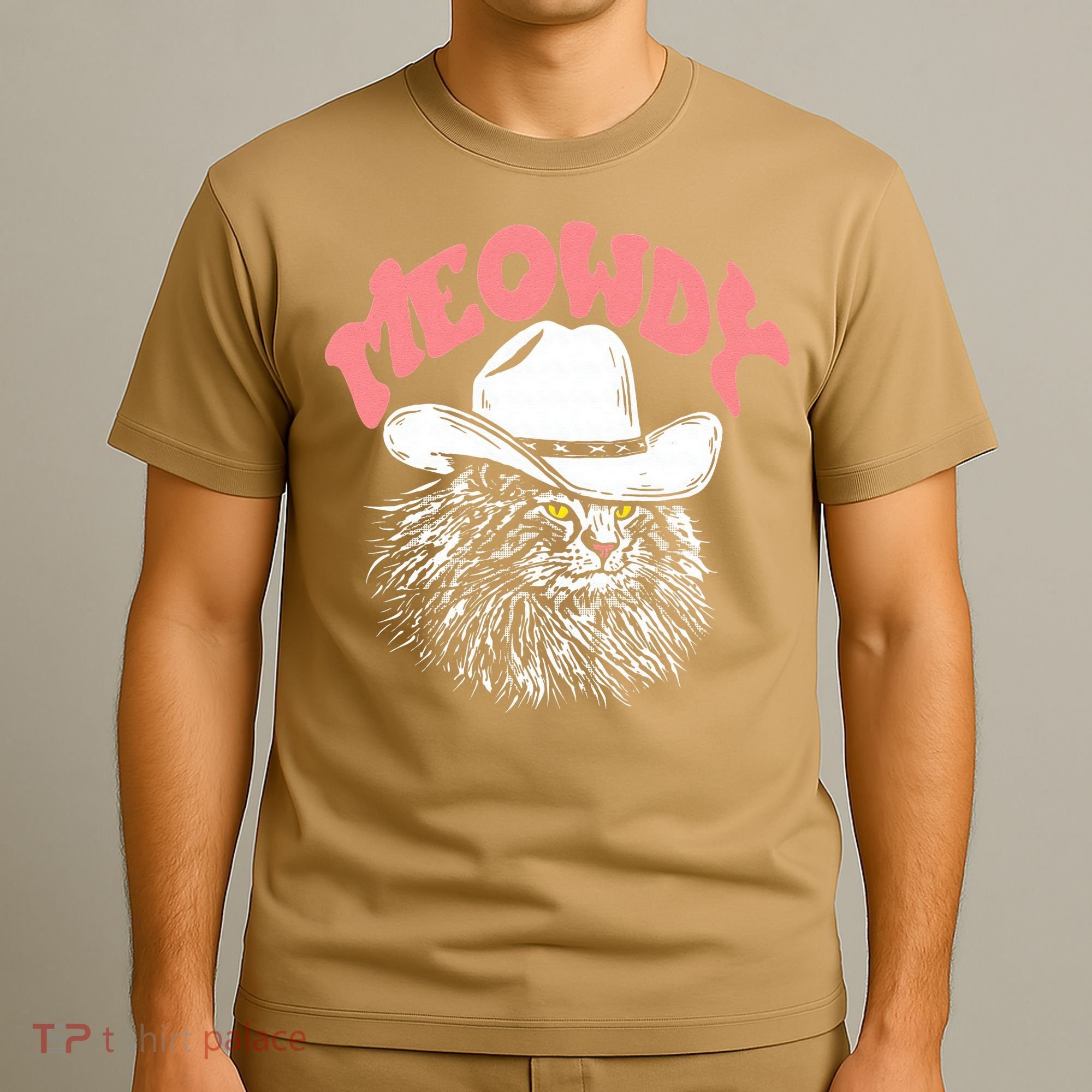 Meowdy! Funny Country Music Cat Cowboy Hat Vintage Funny T-Shirt