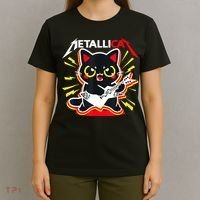 Metallicat Funny Cat Rock 90s Meow For Music Band Of Friend T-Shirt thumb 4