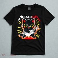 Metallicat Funny Cat Rock 90s Meow For Music Band Of Friend T-Shirt thumb 5