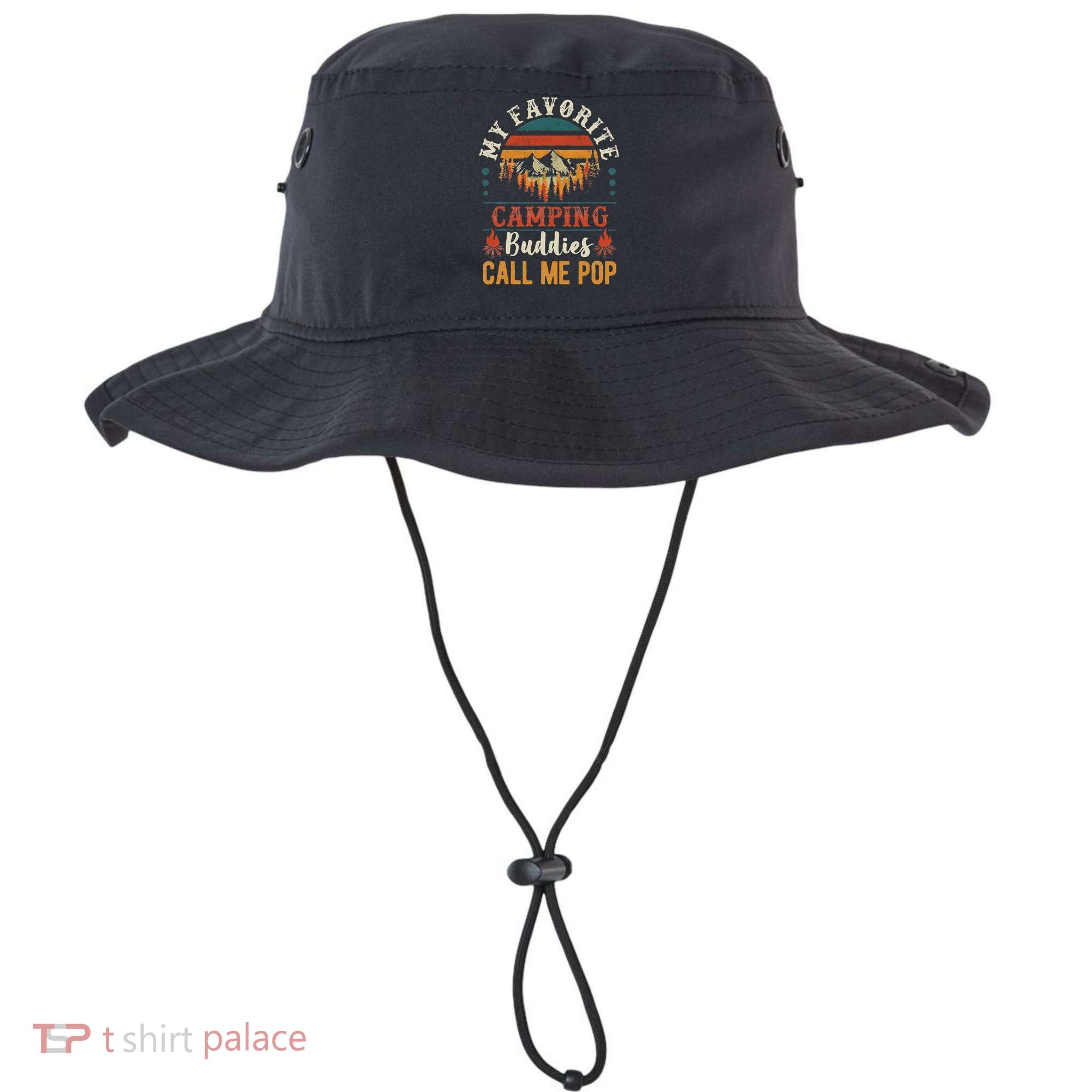 My Favorite Camping Buddies Call Me Pop Funny Grandpa Saying Bucket Hat
