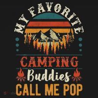 My Favorite Camping Buddies Call Me Pop Funny Grandpa Saying Dry Zone Grid Polo thumb 2