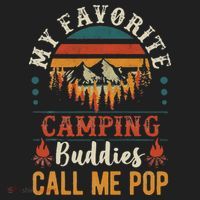 My Favorite Camping Buddies Call Me Pop Funny Grandpa Saying Hat thumb 2