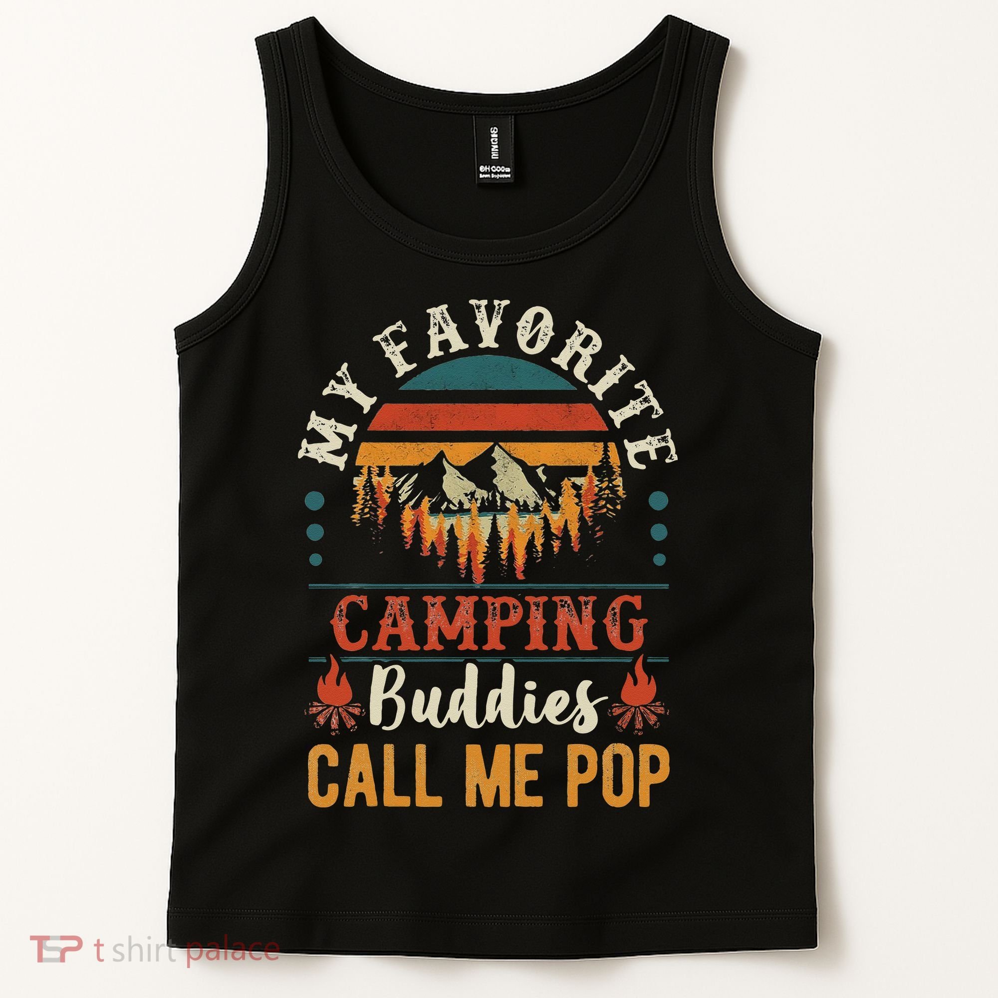 My Favorite Camping Buddies Call Me Pop Funny Grandpa Saying Tank Top