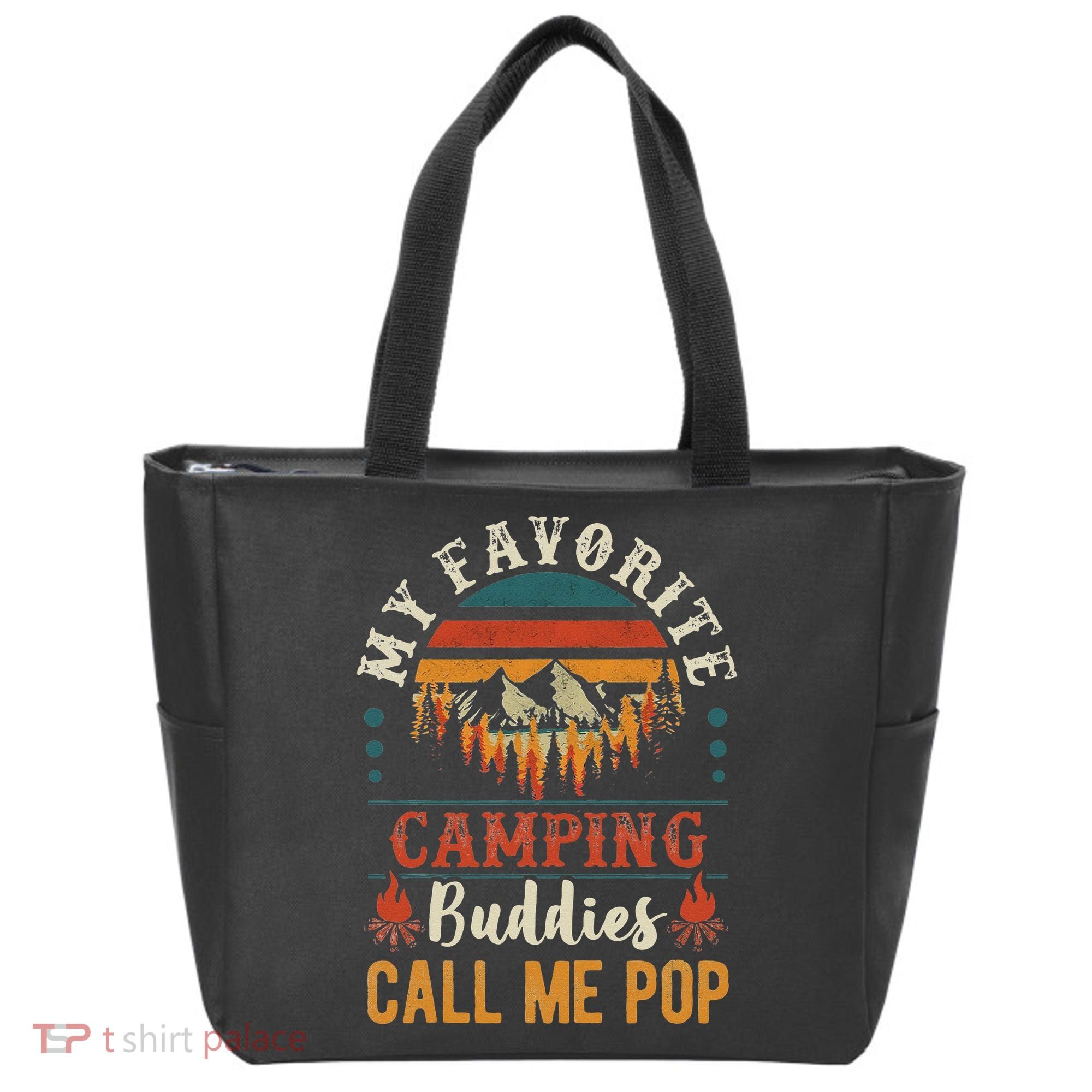 My Favorite Camping Buddies Call Me Pop Funny Grandpa Saying Tote Bag