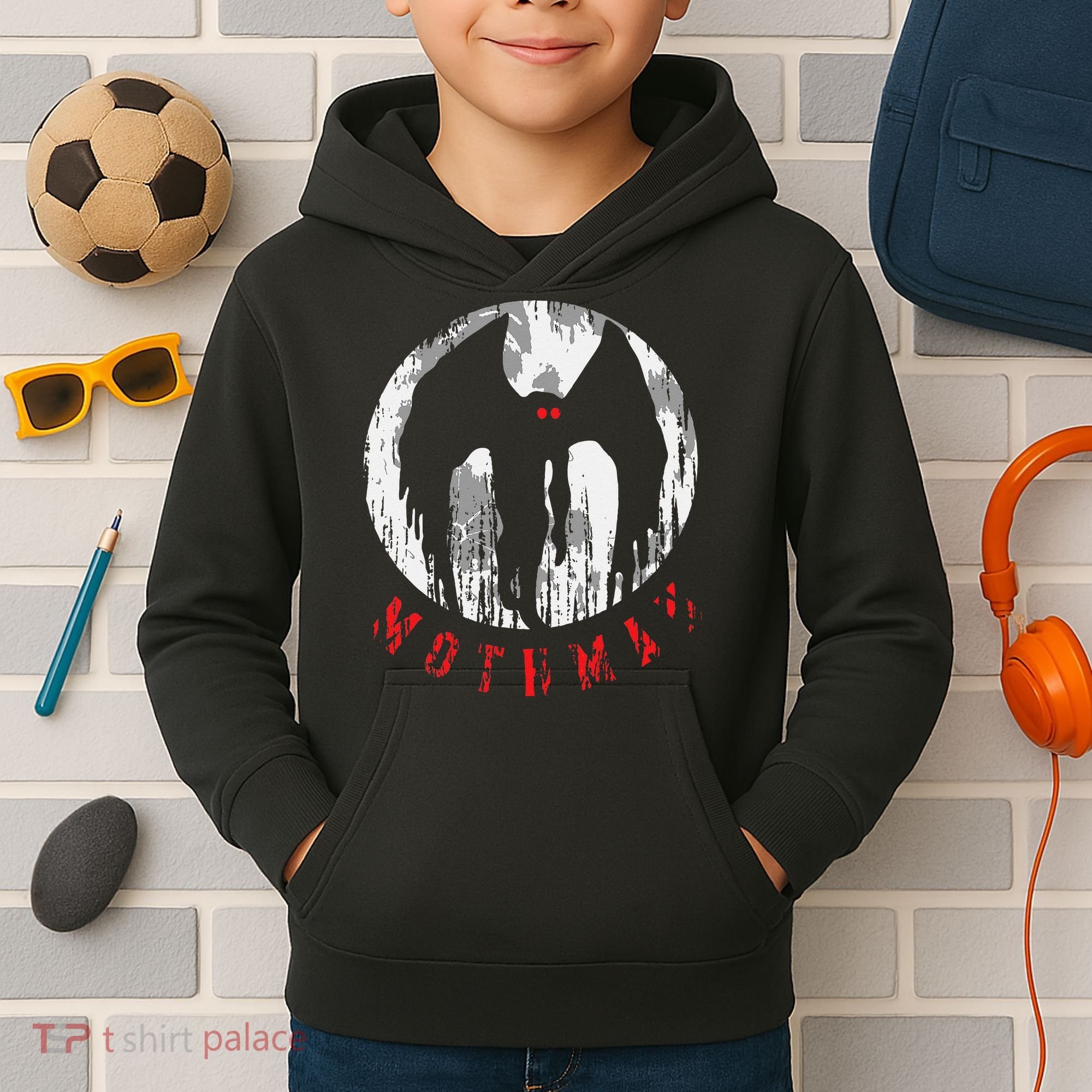 Mothman Folklore Cryptid Kids Hoodie