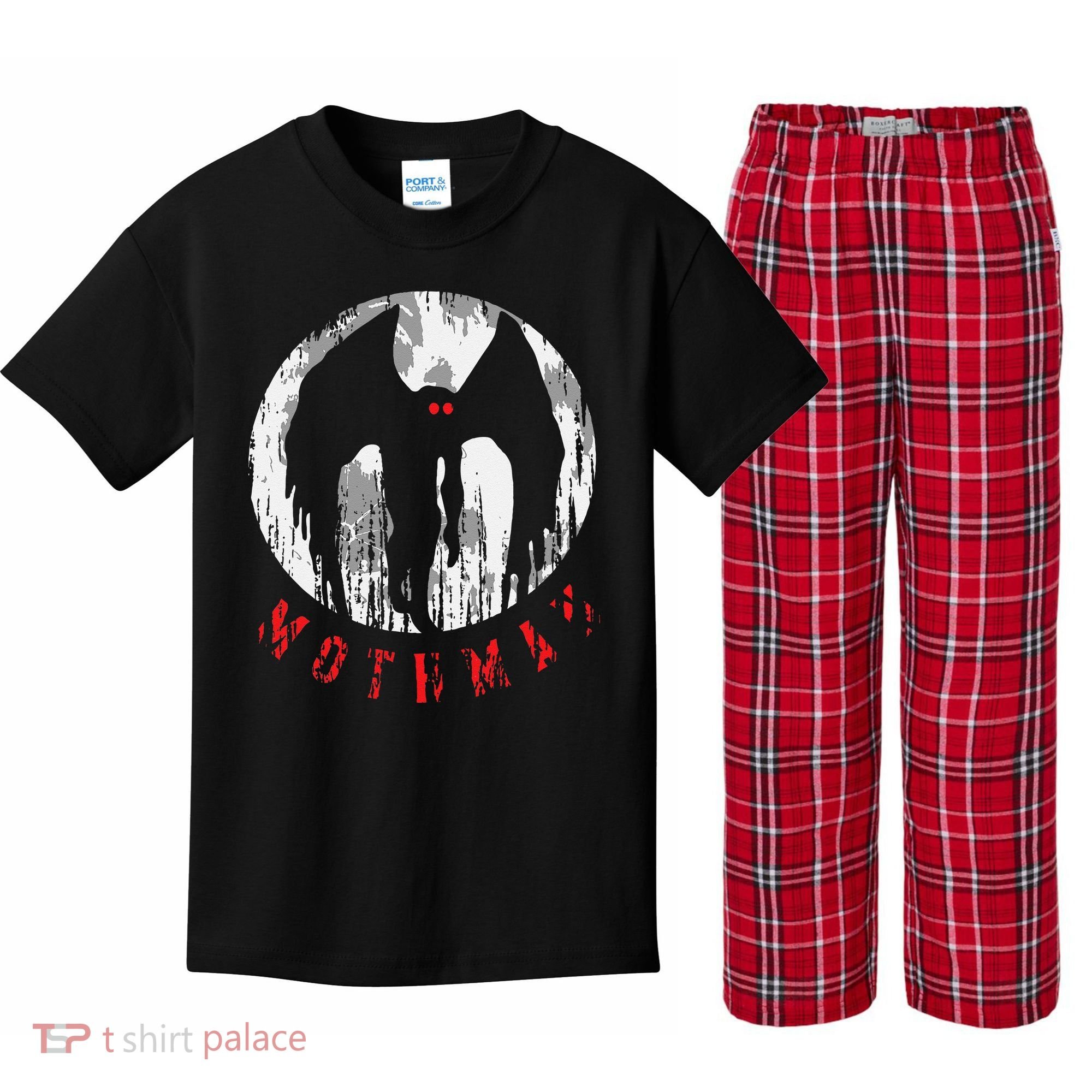 Mothman Folklore Cryptid Kids Plaid Pajama Set