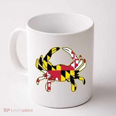 Maryland Flag Crab Design With Md Flag Colors Overlay Coffee Mug