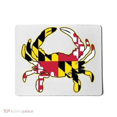 Maryland Flag Crab Design With Md Flag Colors Overlay Mousepad