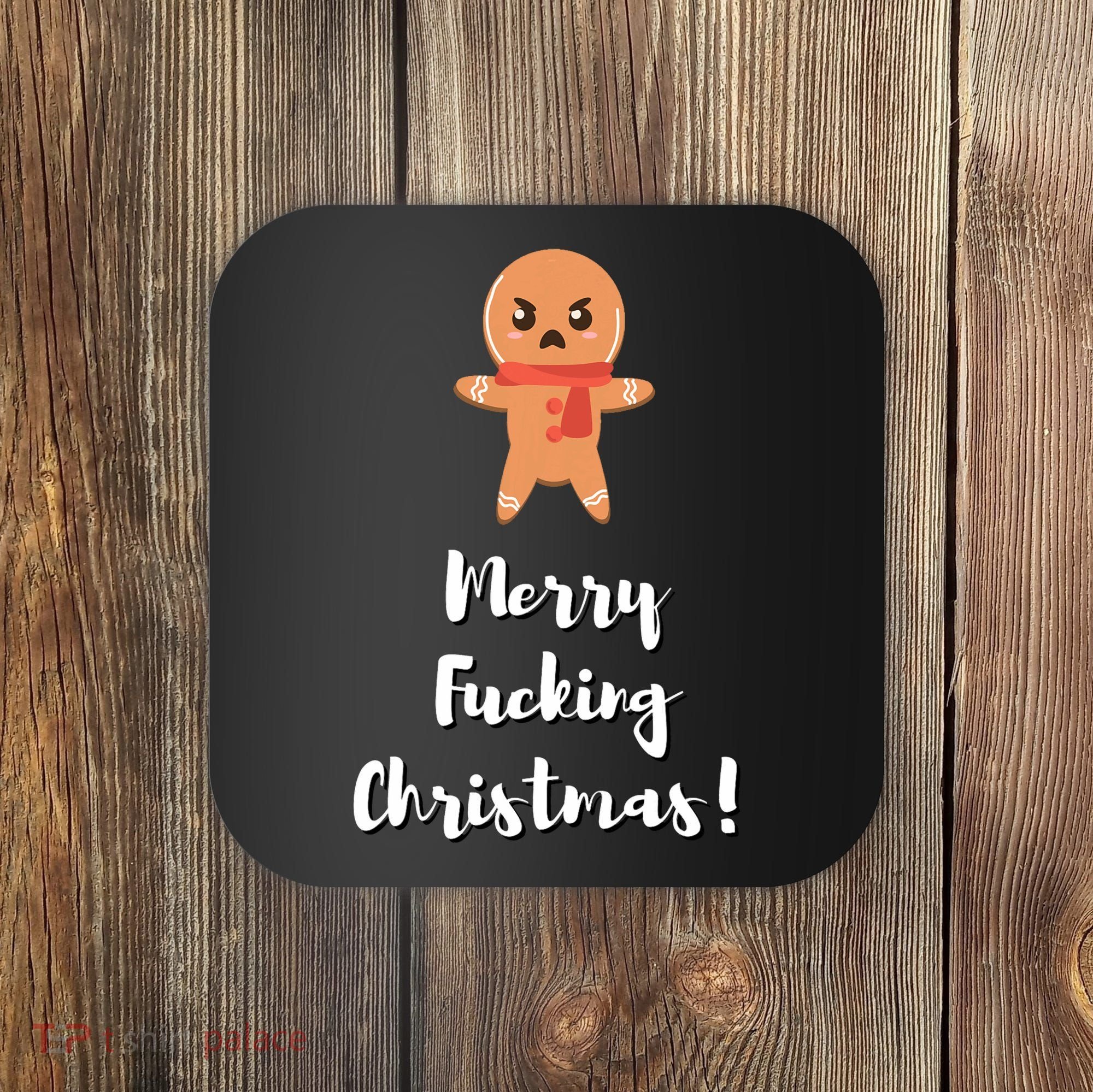 Merry Fucking Christmas Funny Christmas Xmas Coaster
