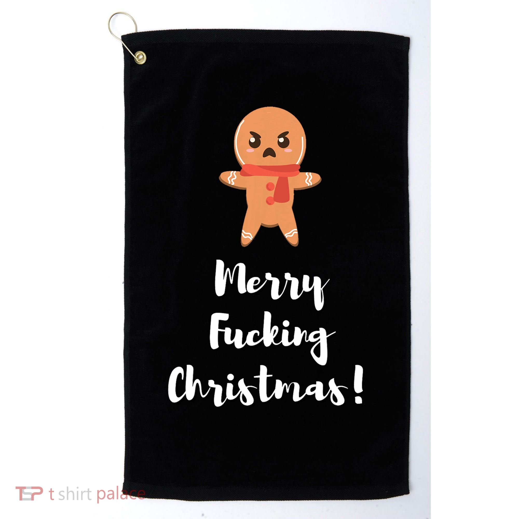 Merry Fucking Christmas Funny Christmas Xmas Golf Towel