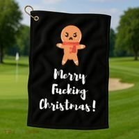 Merry Fucking Christmas Funny Christmas Xmas Golf Towel thumb 1