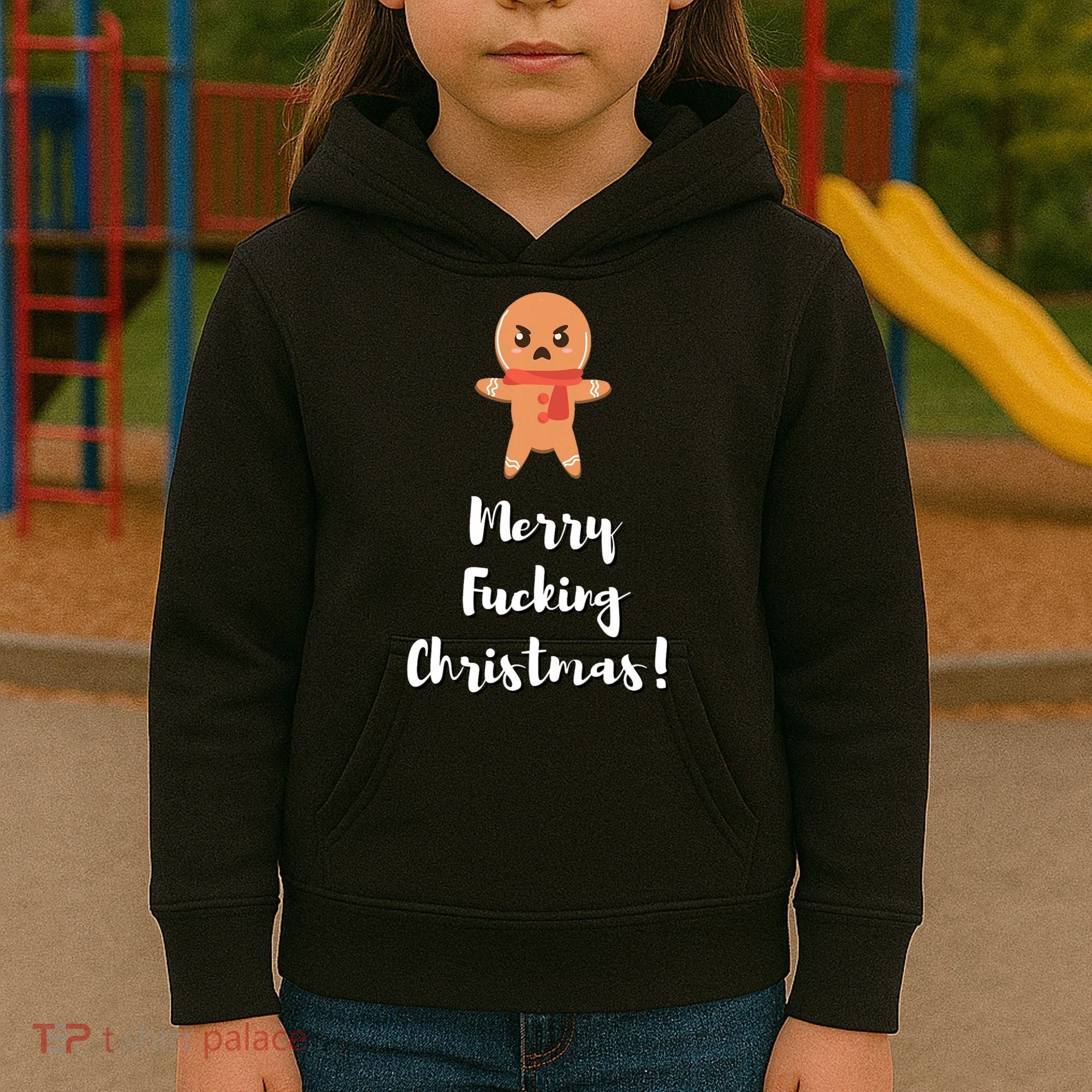 Merry Fucking Christmas Funny Christmas Xmas Kids Hoodie