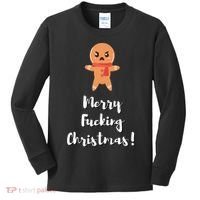Merry Fucking Christmas Funny Christmas Xmas Kids Long Sleeve Shirt thumb 0