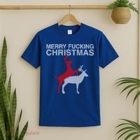 Merry Fucking Christmas! Obscene Ficking Reindeer Gift Fun Gift T-Shirt thumb 2