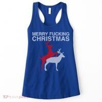 Merry Fucking Christmas! Obscene Ficking Reindeer Gift Fun Gift Women's Tank Top thumb 0