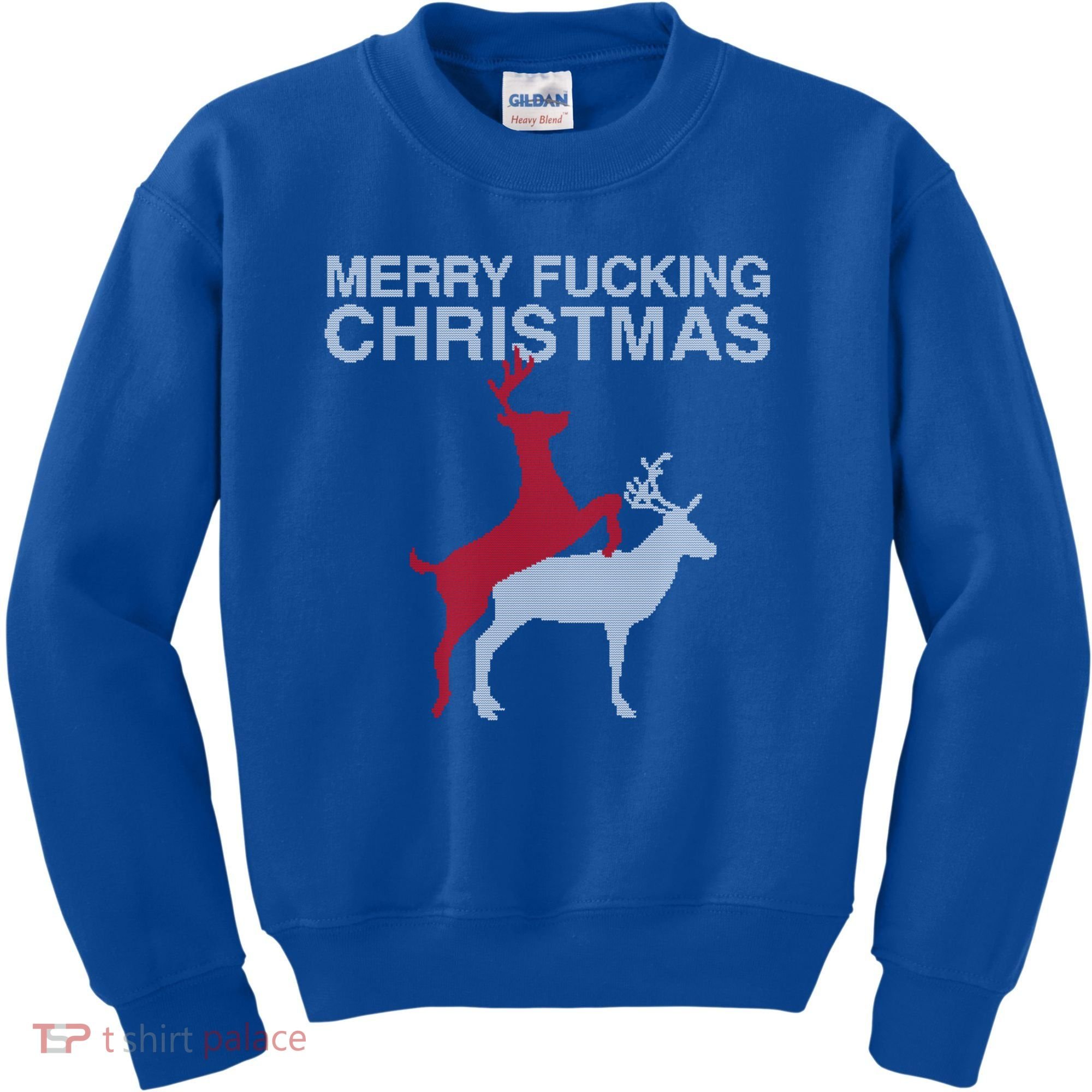 Merry Fucking Christmas! Obscene Ficking Reindeer Gift Fun Gift Kids Sweatshirt
