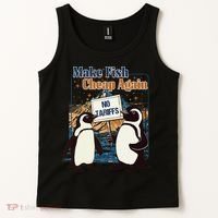 Make Fish Cheap Again Penguins Against Tariffs Tank Top thumb 2