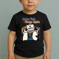 Make Fish Cheap Again Penguins Against Tariffs Toddler T-Shirt thumb 2