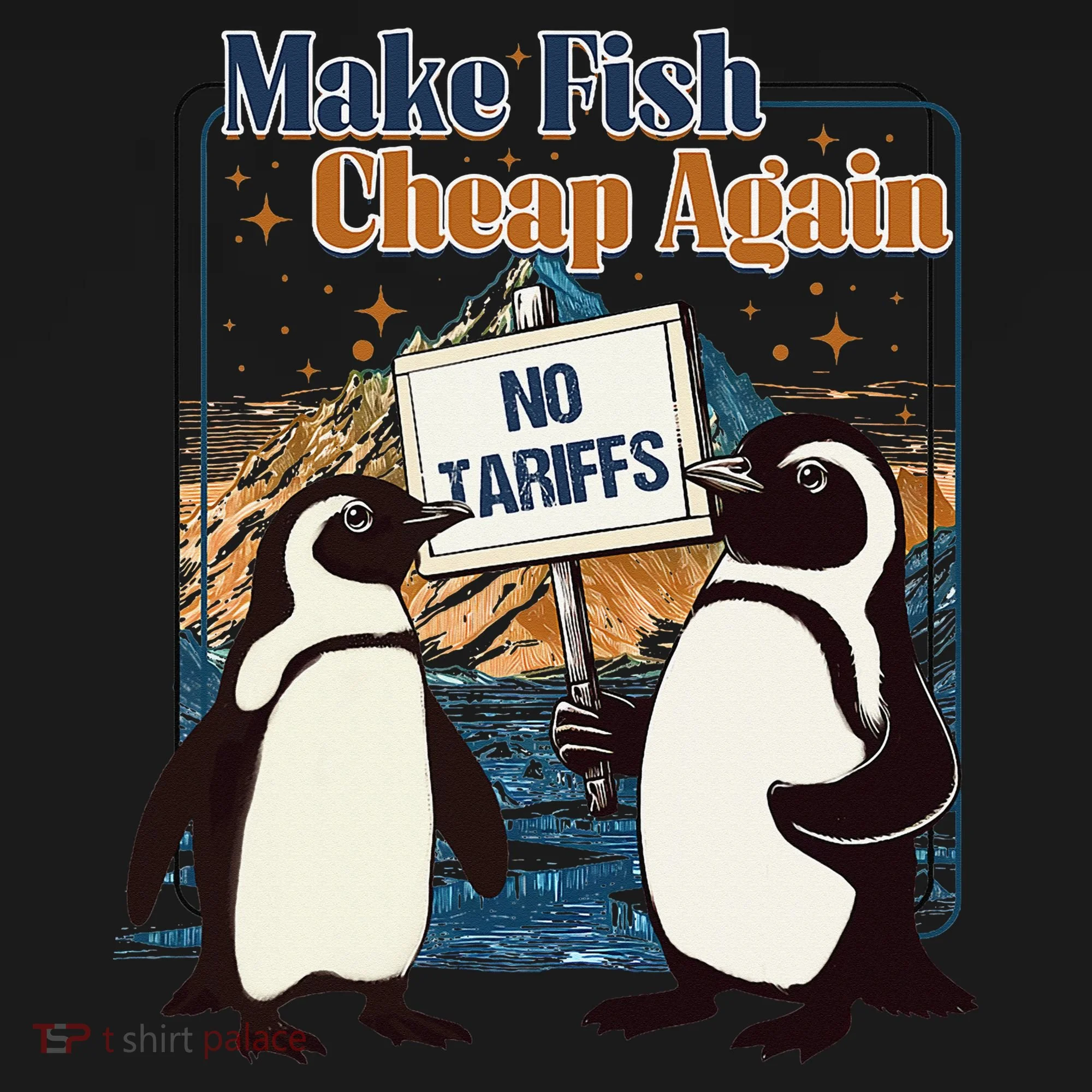 Make Fish Cheap Again Penguins Against Tariffs Kids Long Sleeve Shirt