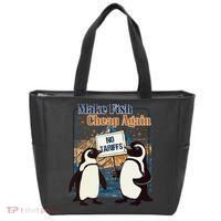 Make Fish Cheap Again Penguins Against Tariffs Tote Bag thumb 0
