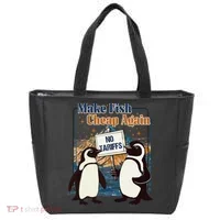 Make Fish Cheap Again Penguins Against Tariffs Tote Bag thumb 0