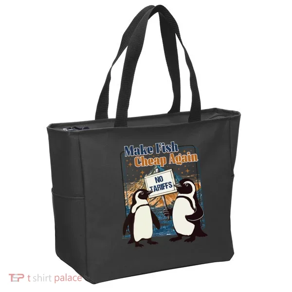 Make Fish Cheap Again Penguins Against Tariffs Tote Bag
