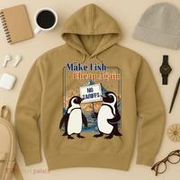 Make Fish Cheap Again Penguins Against Tariffs Hoodie thumb 3