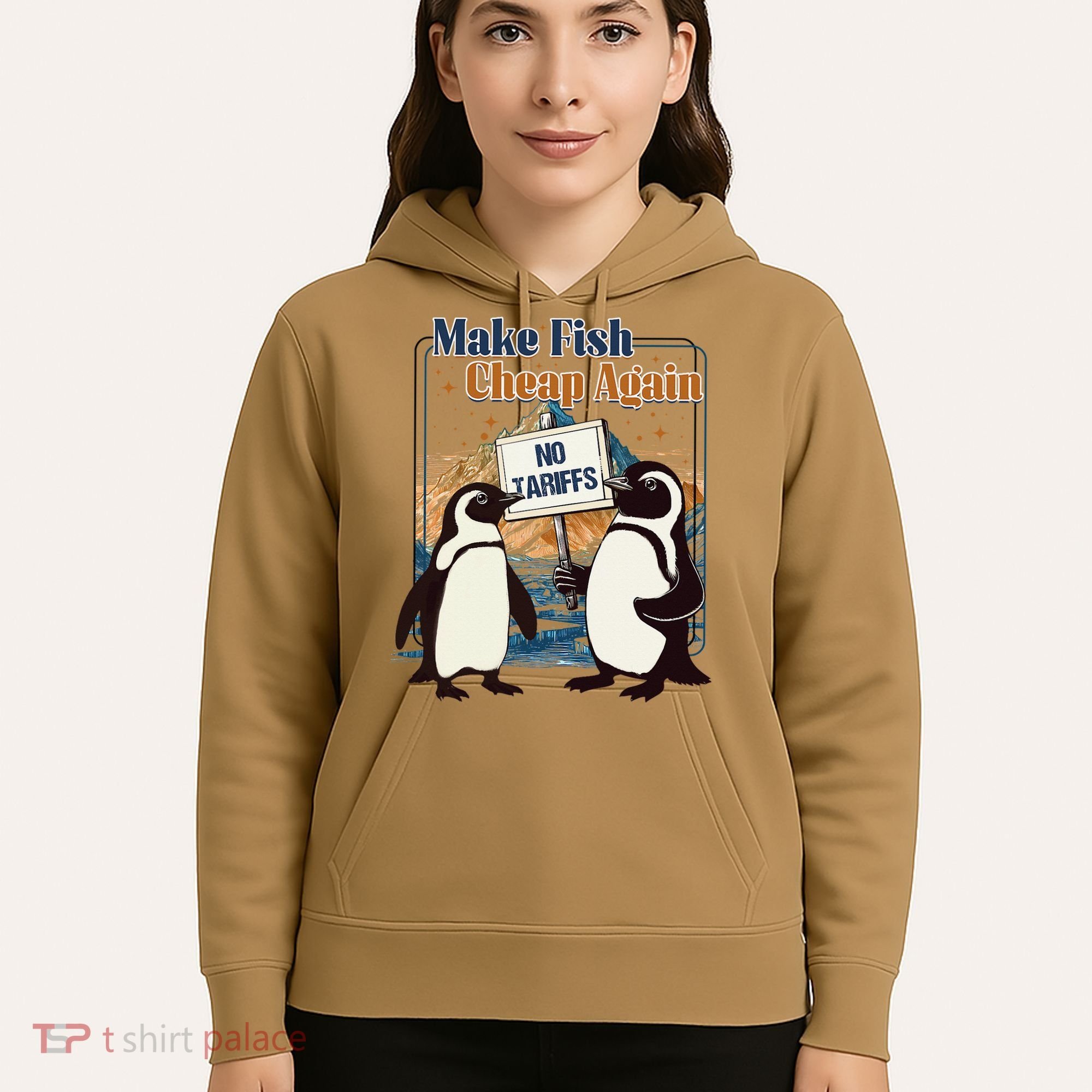 Make Fish Cheap Again Penguins Against Tariffs Hoodie