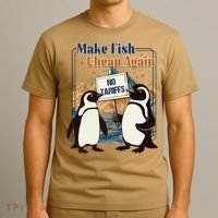 Make Fish Cheap Again Penguins Against Tariffs T-Shirt thumb 3
