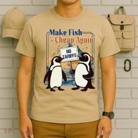 Make Fish Cheap Again Penguins Against Tariffs T-Shirt thumb 6
