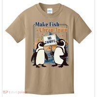 Make Fish Cheap Again Penguins Against Tariffs Kids T-Shirt thumb 0