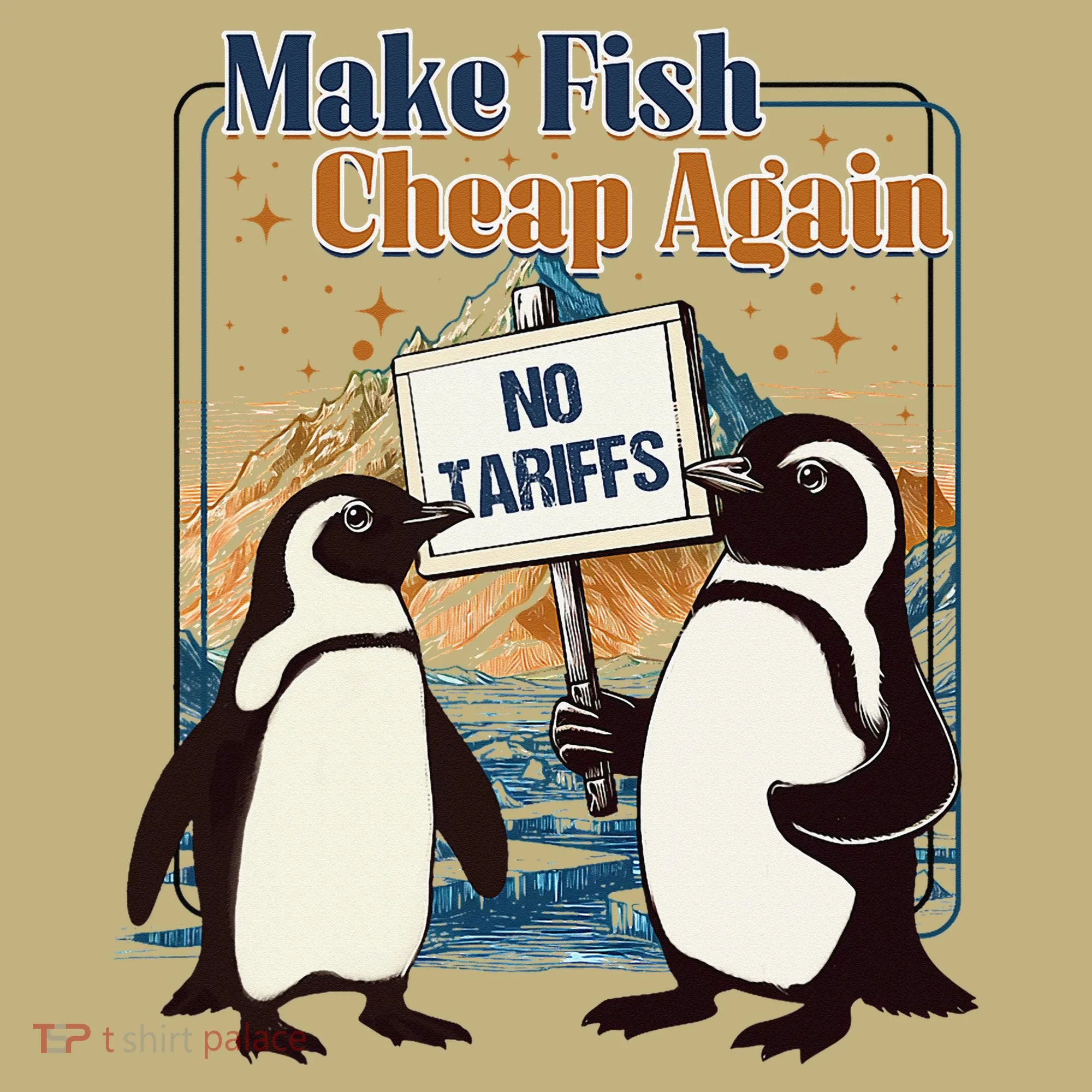 Make Fish Cheap Again Penguins Against Tariffs Kids T-Shirt