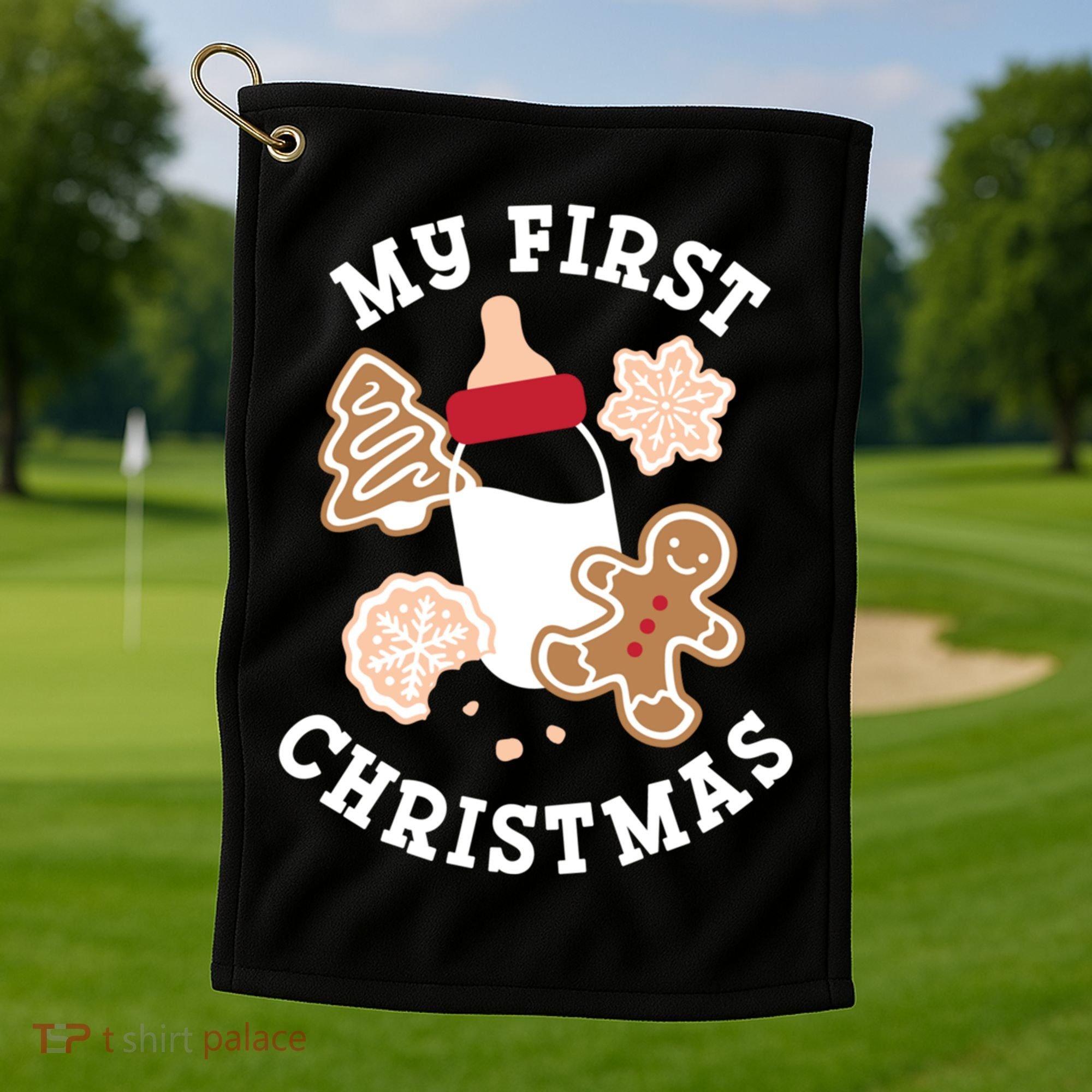 My First Christmas Cookies Gift Golf Towel
