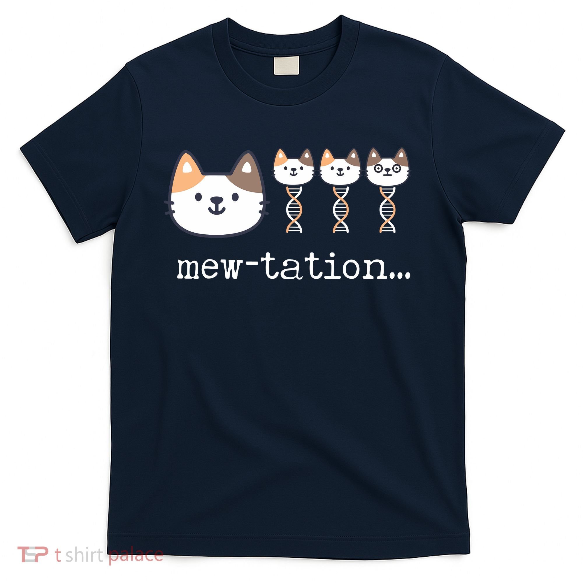 Mewtation Funny Cat Science Dna Cells Biology Teacher T-Shirt